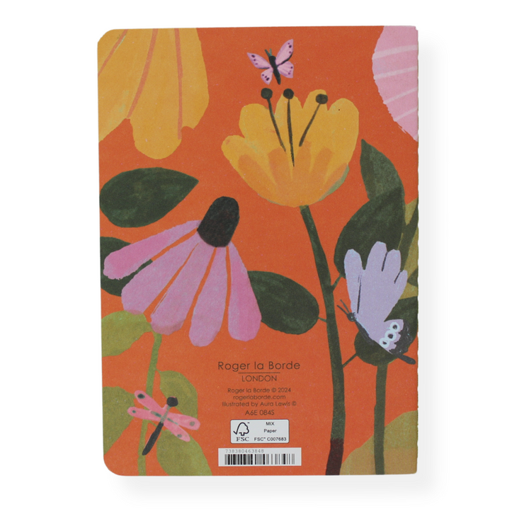 Mini Notebook | Flowers on Orange