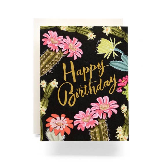 Birthday Card "Cactus Blooms"