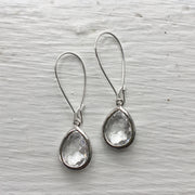 Jane Silver Glass Short Earrings