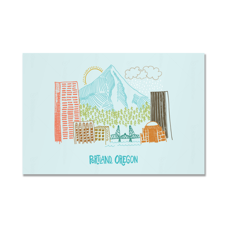 Postcard "Portland Blue Skyline"