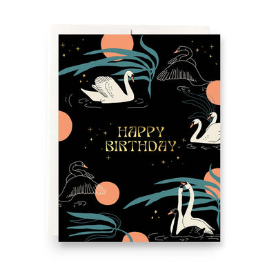 Birthday Card "Swans"