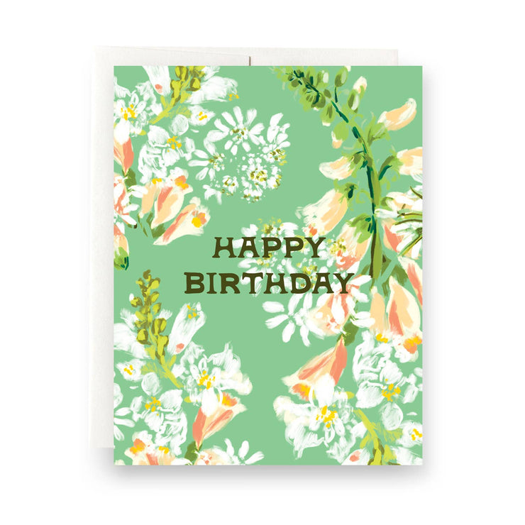 Birthday Card "Green Floral"