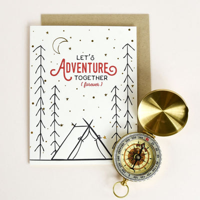 Anniversary Card Letterpress "Adventure Forever"