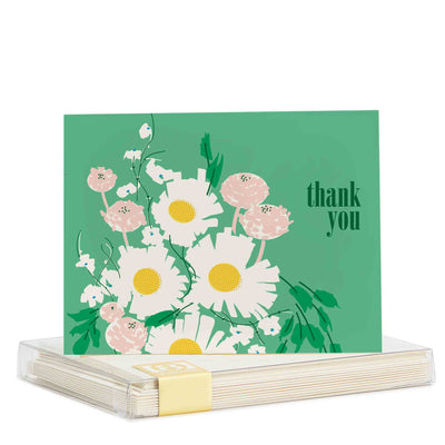 Boxed Thank You Cards "Green Floral"