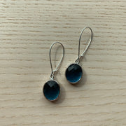 Jane Silver Glass Short Earrings