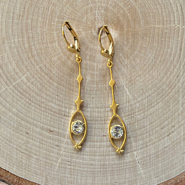 La Vie Pendulum Crystal Earrings