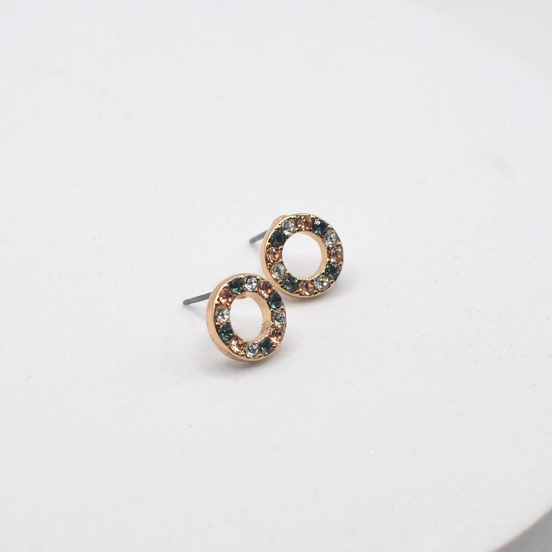 Mini Open Round Minimal Dainty Post Stud Earrings