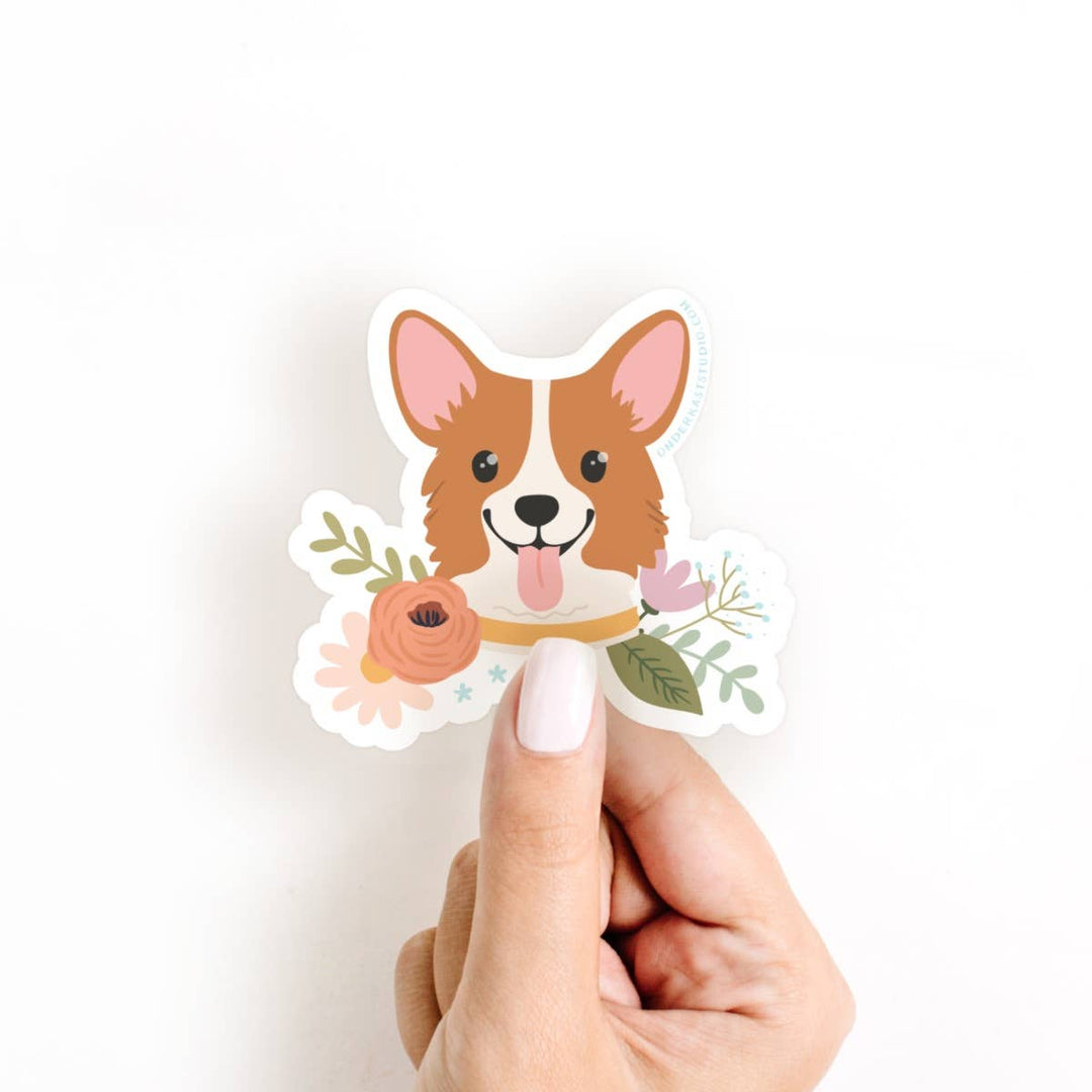 Sticker | Corgi Floral