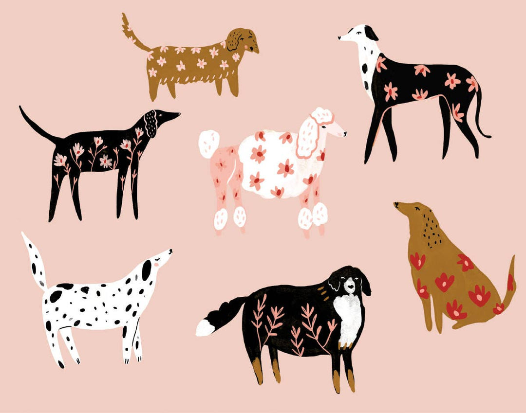 Boxed Notecards | Floral Dogs