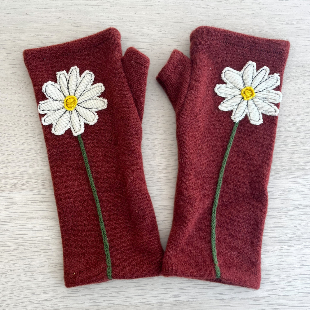 Fingerless Cashmere Gloves "Daisy"