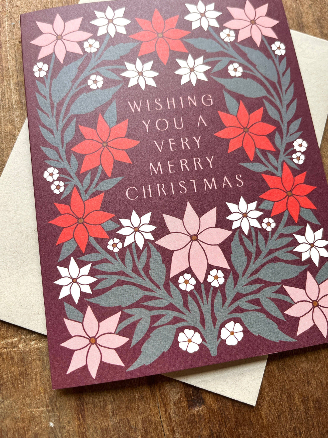 Boxed Holiday Cards "Burgundy Floral"