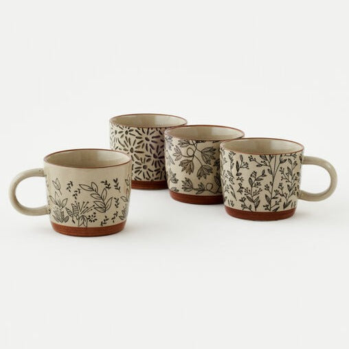 Botanical Stoneware Mugs