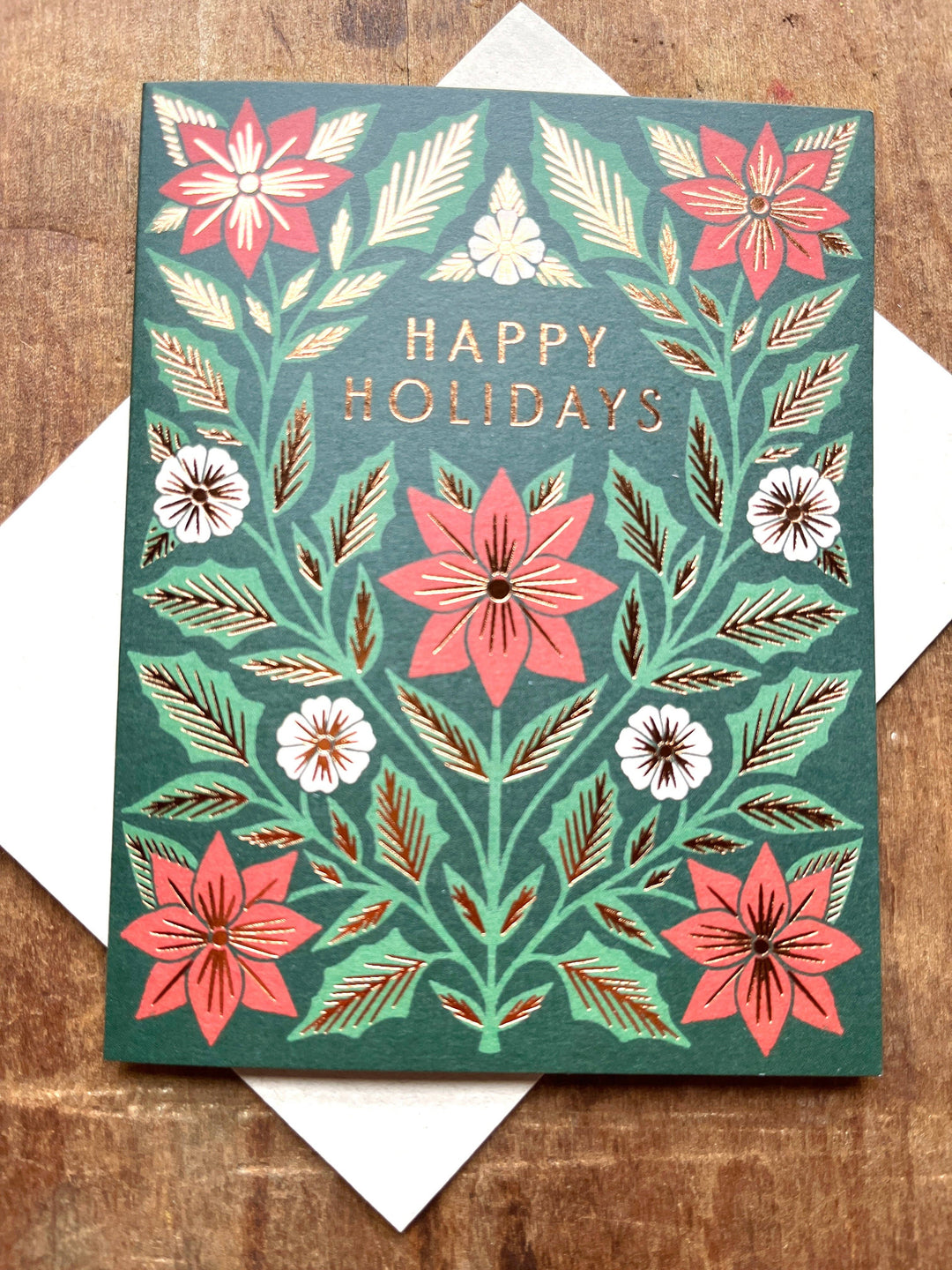 Boxed Holiday Cards "Poinsettia on Green"