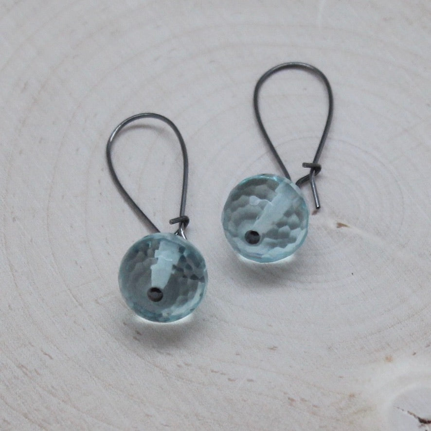 Gunmetal Gemstone Drop Earrings | Sale