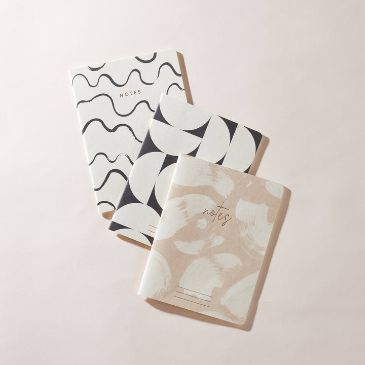 Flex Notebooks With Saddle Stitch Spine, 6" X 8", Set Of 3