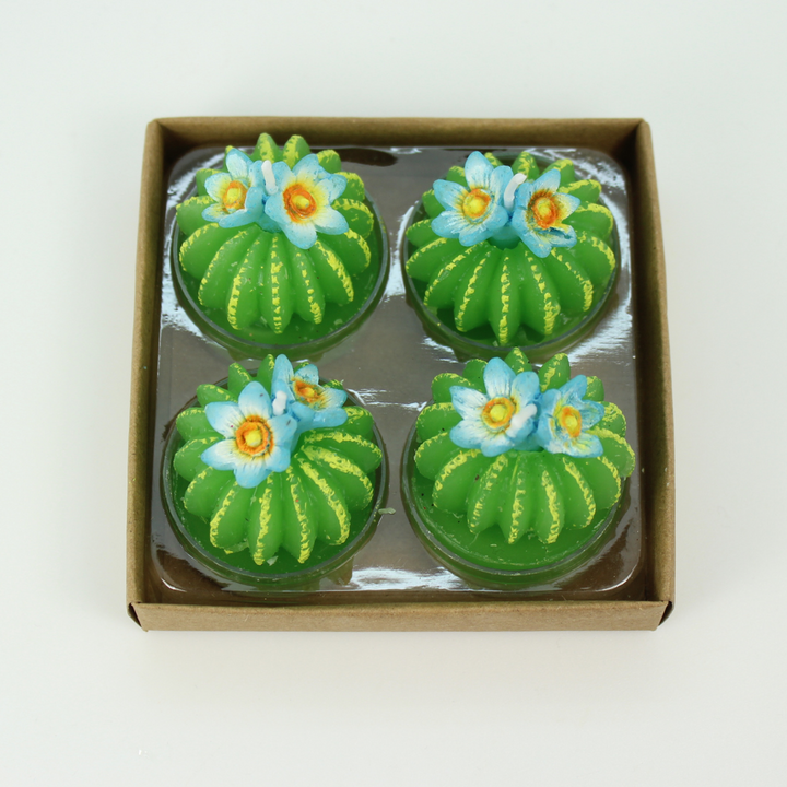 Votive Set | Barrel Cactus Blue Bloom