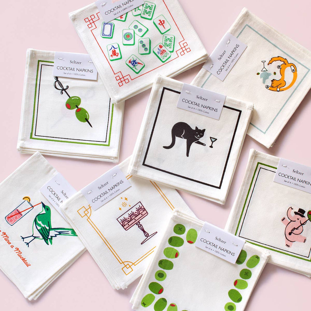 Cocktail Napkins | Black Cat Martini