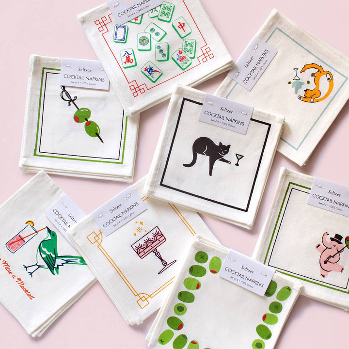 Cocktail Napkins | Black Cat Martini