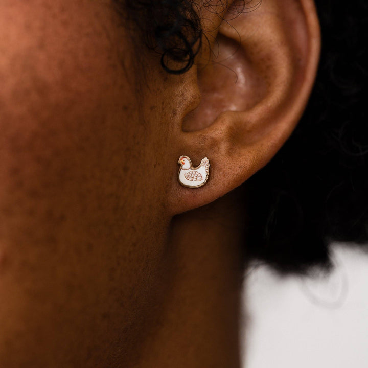 Post Earrings | Chickens