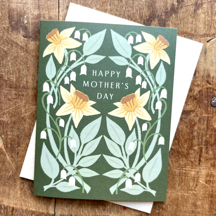 Mother's Day Card "Flowers on Green"