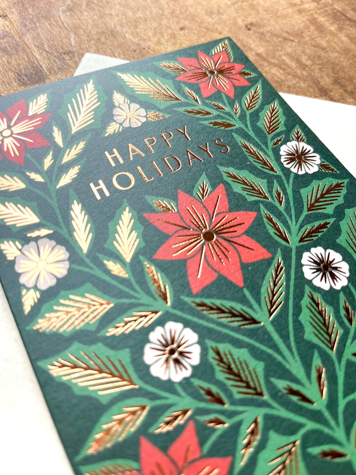 Boxed Holiday Cards "Poinsettia on Green"