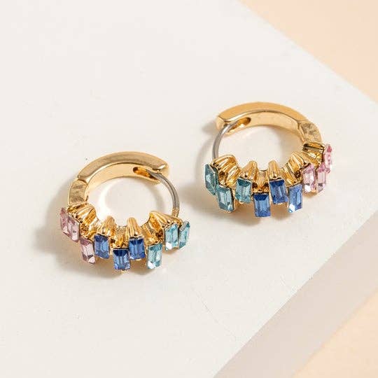 Baguette CZ Huggie Earrings