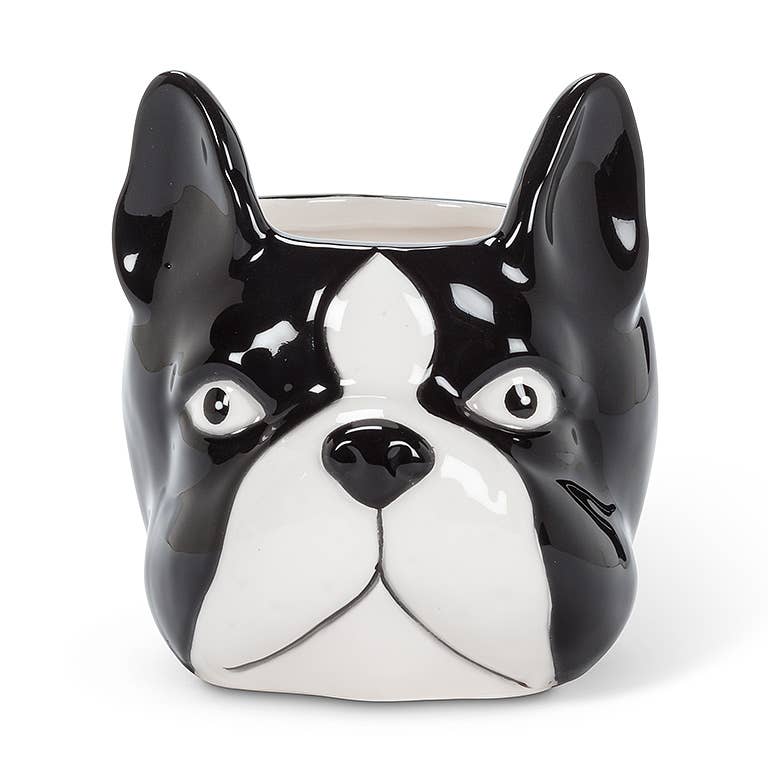 boston terrier succulent planter Large Dog Head Planter