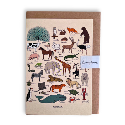 "Les Animaux" Blank Card