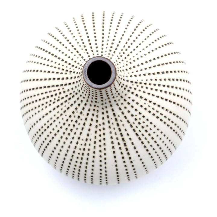 Bud Vase Small | Brown Dotted Stripe