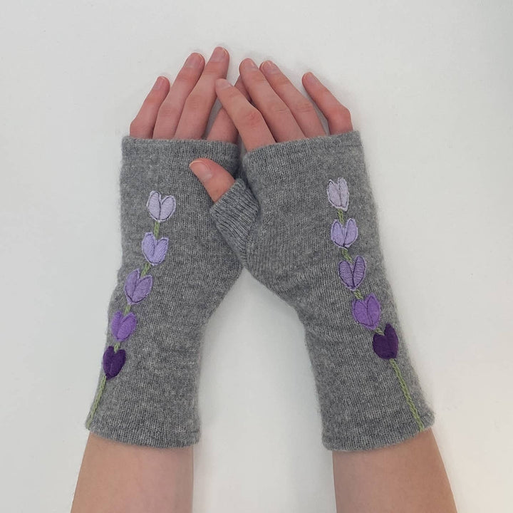 Fingerless Cashmere Gloves "Lupine"