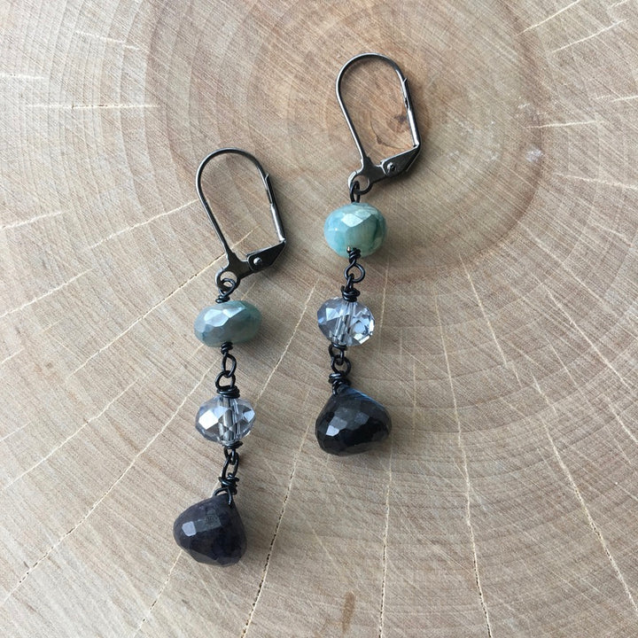 Gunmetal Wire Wrap Earrings | Sale