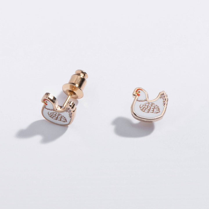 Post Earrings | Chickens