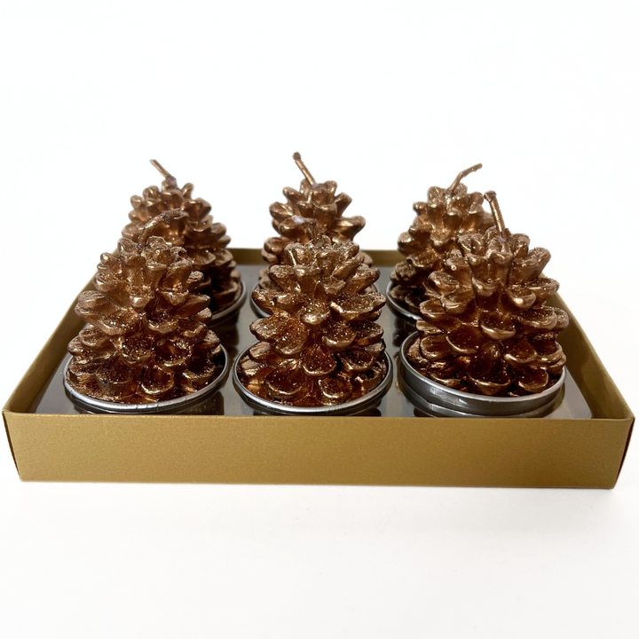 Christmas Votive Set | Bronze Pinecones