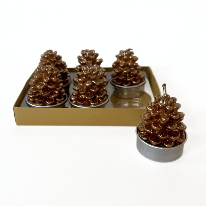 Christmas Votive Set | Bronze Pinecones