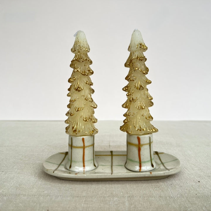 Ceramic Double Taper Candle Holder