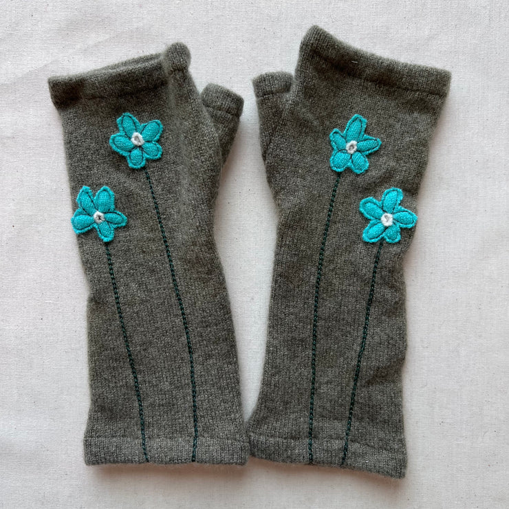 Fingerless Cashmere Gloves "Wildflower"