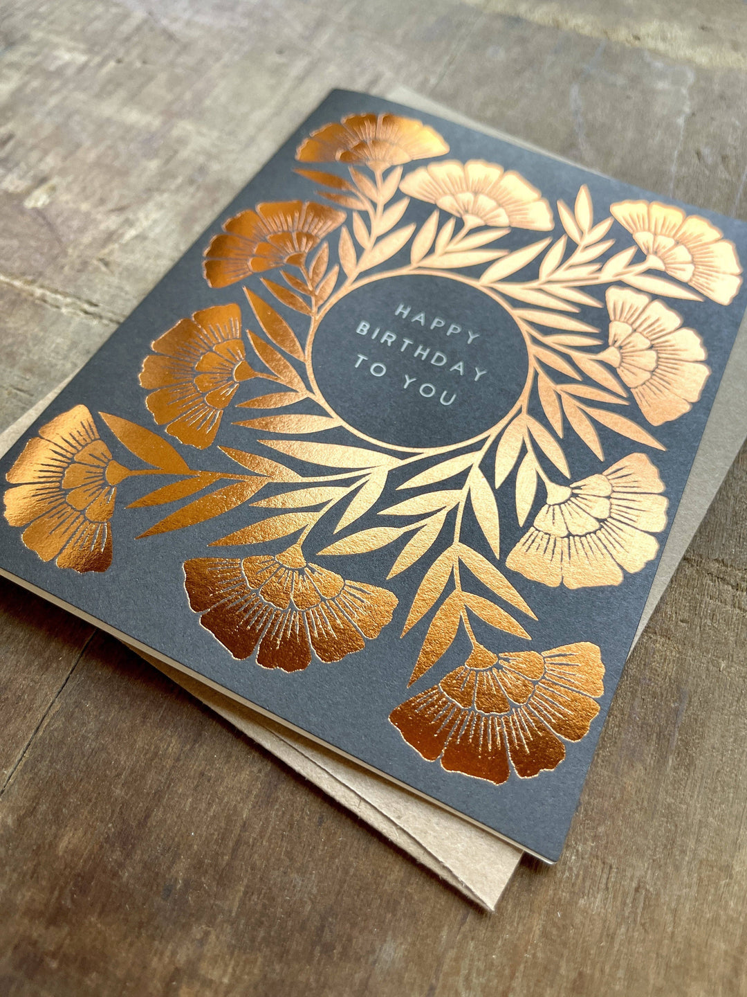 Birthday Card "Gold Metallic Floral"