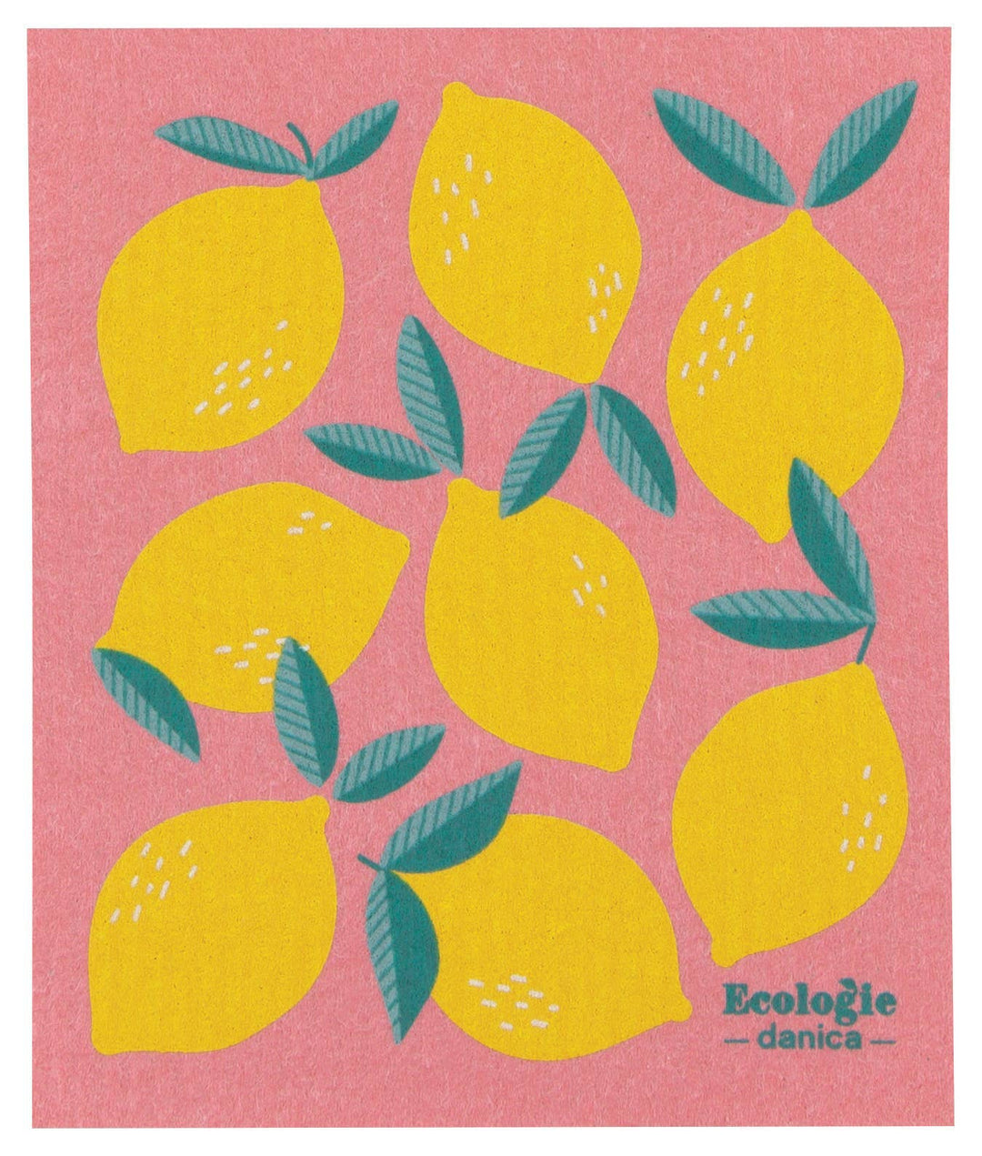 Swedish Dishcloth | Lemons on Pink