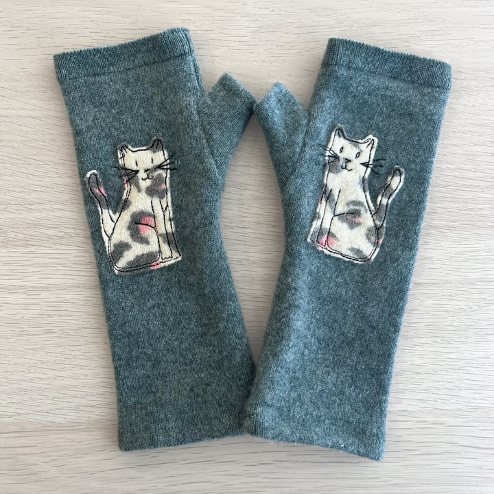 Fingerless Cashmere Gloves "Cat"