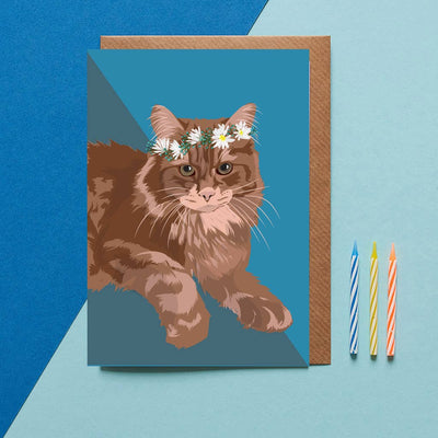 Blank Card "Whiskey the Maine Coon Cat"