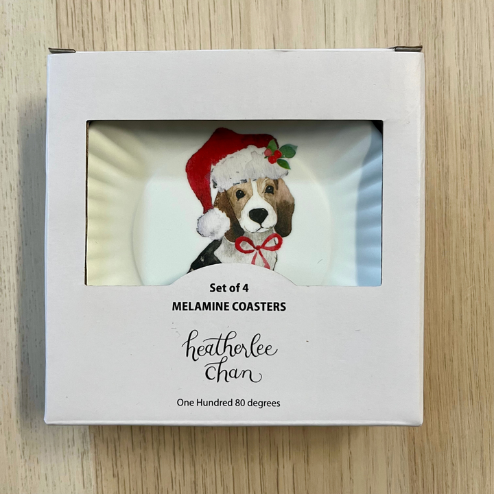 Melamine "Paper" Coasters | Santa Paws