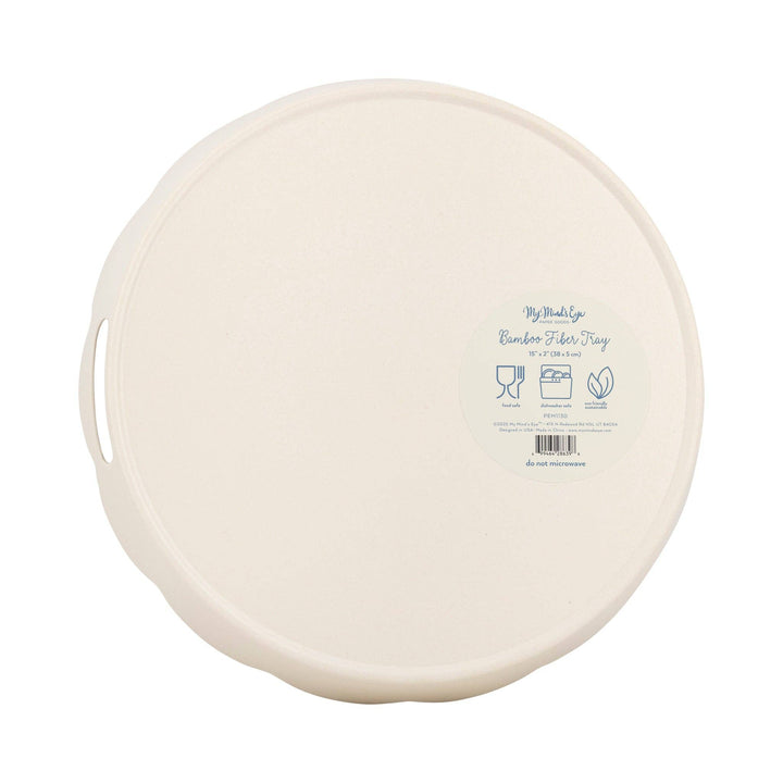 Bamboo Round Scalloped Floral Tray