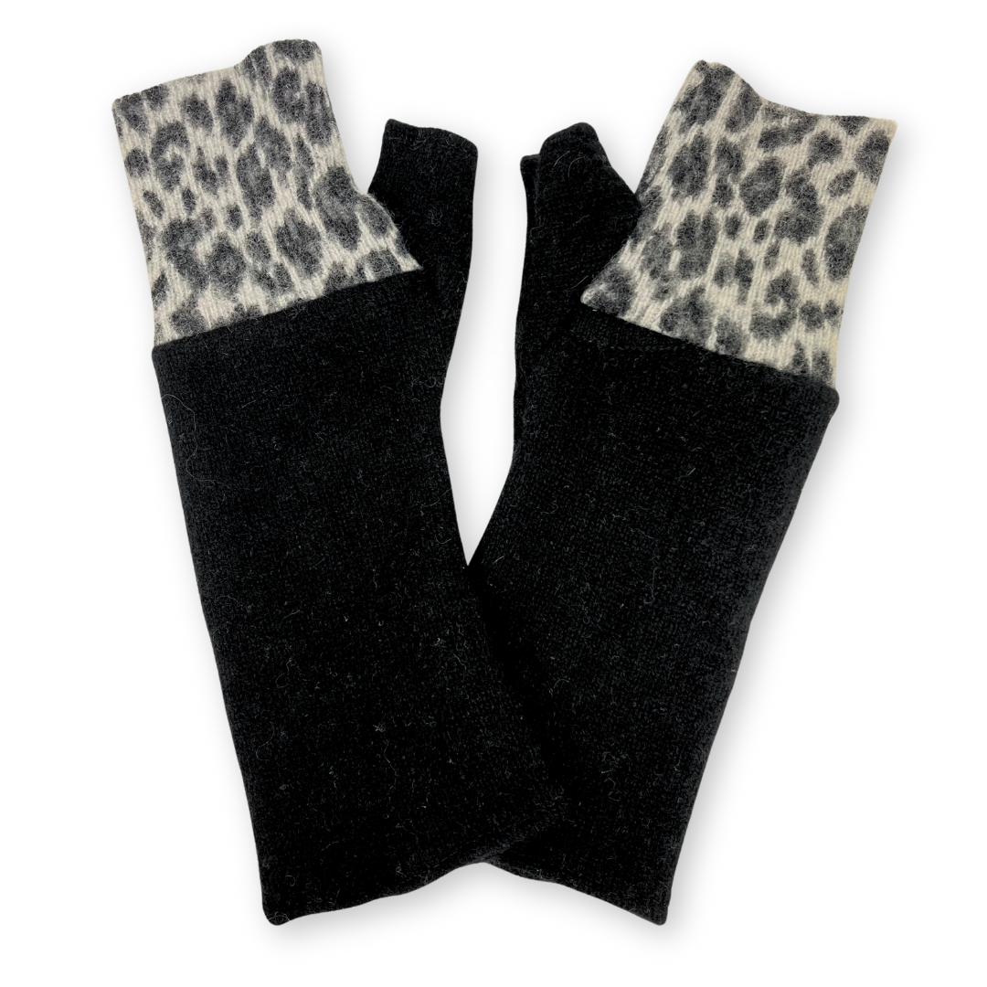 Fingerless Cashmere Gloves "Colorblock"