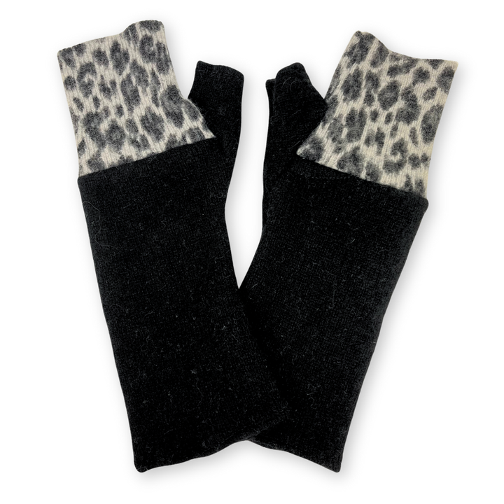 Fingerless Cashmere Gloves "Colorblock"