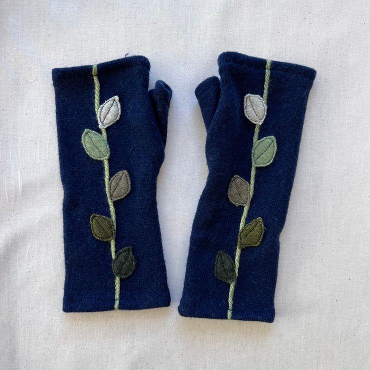 Fingerless Cashmere Gloves "Leaves"