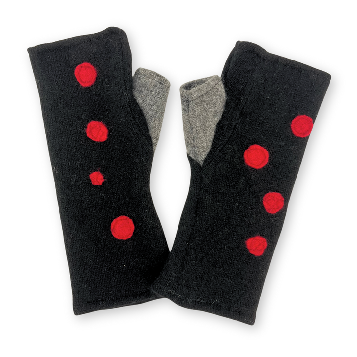 Fingerless Cashmere Gloves "Dots"