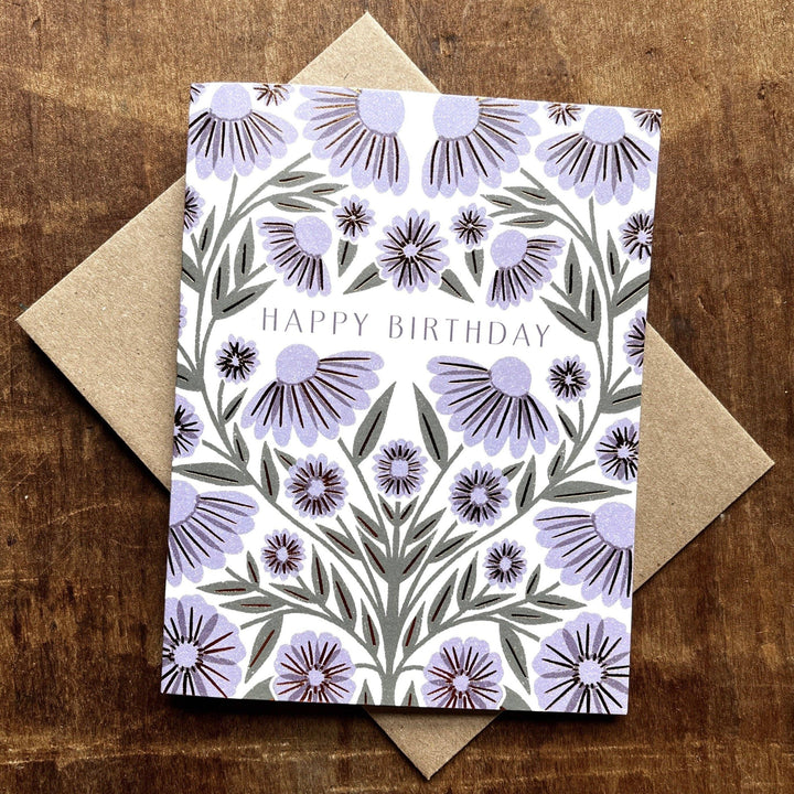 Birthday Card "Purple Coneflowers"