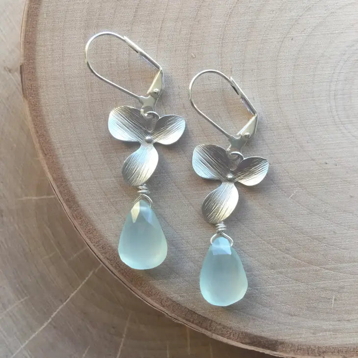 Silver Magnolia Earrings