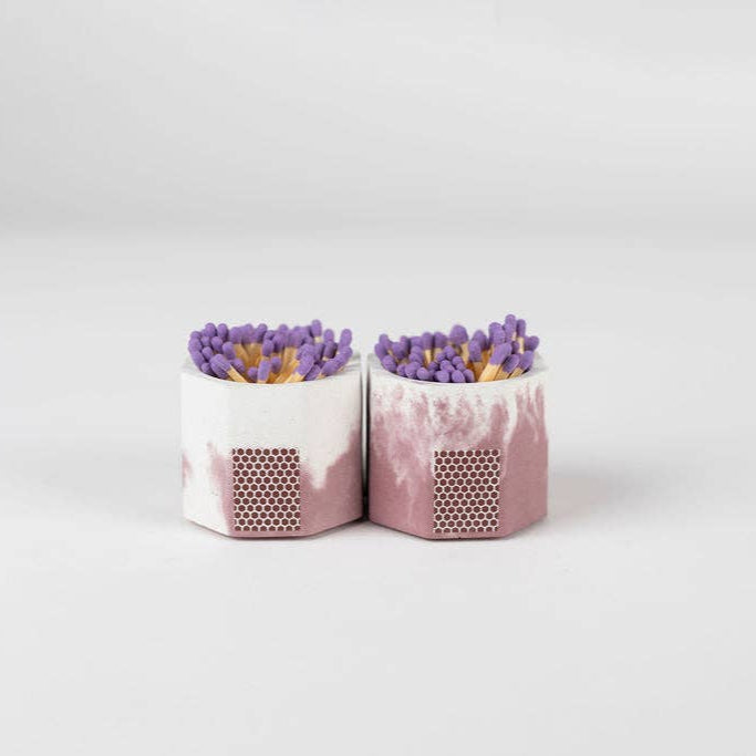 Acai & White Match Holder w/ Purple Matches