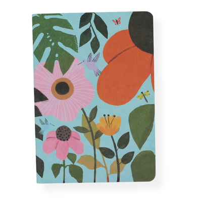Mini Notebook | Aqua Flowers